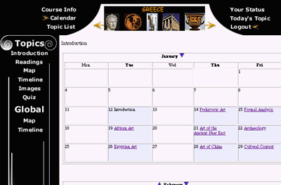Sample Course Calendar Page